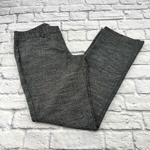 Express Editor Dress Pants Women's 10R Black White Textured Straight Leg Gray